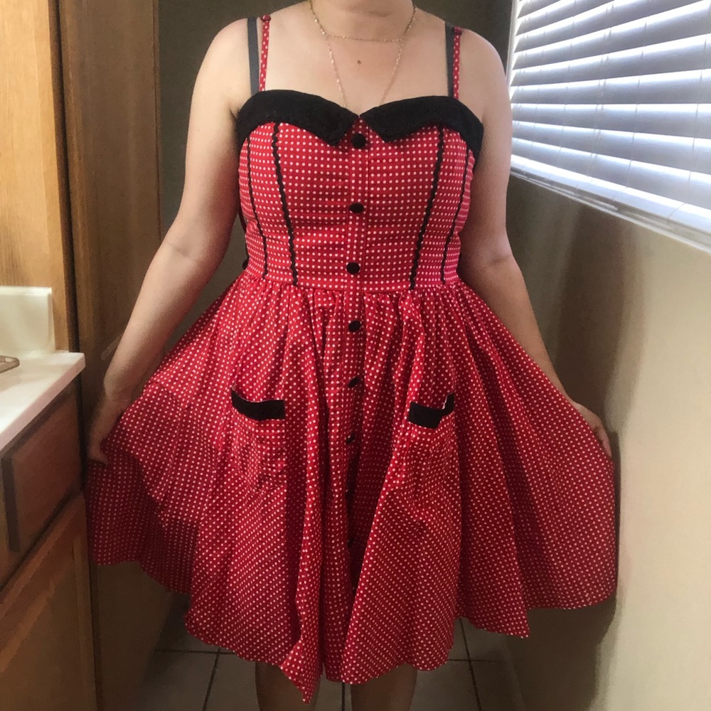 Hell bunny red polka dot dress